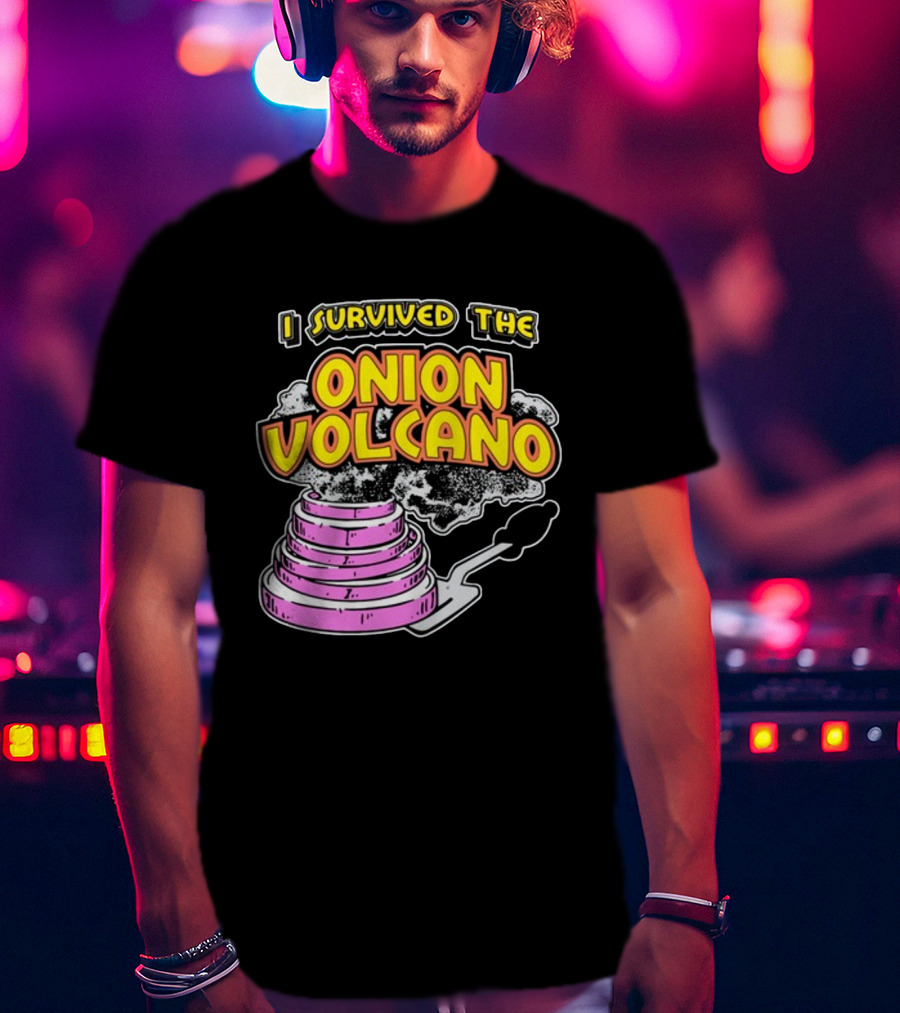 I Survived The Onion Volcano Hibachi Grill Smoke Spatula Scene T-Shirt