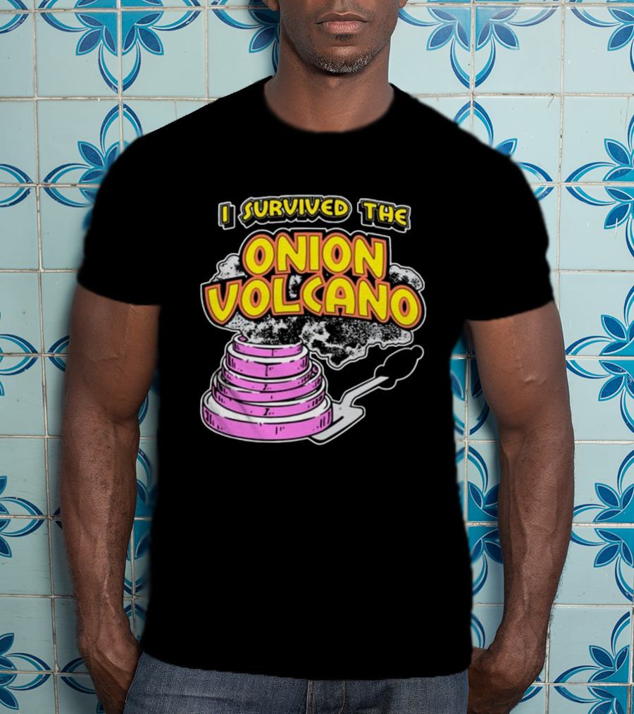 I Survived The Onion Volcano Hibachi Grill Smoke Spatula Scene T-Shirt