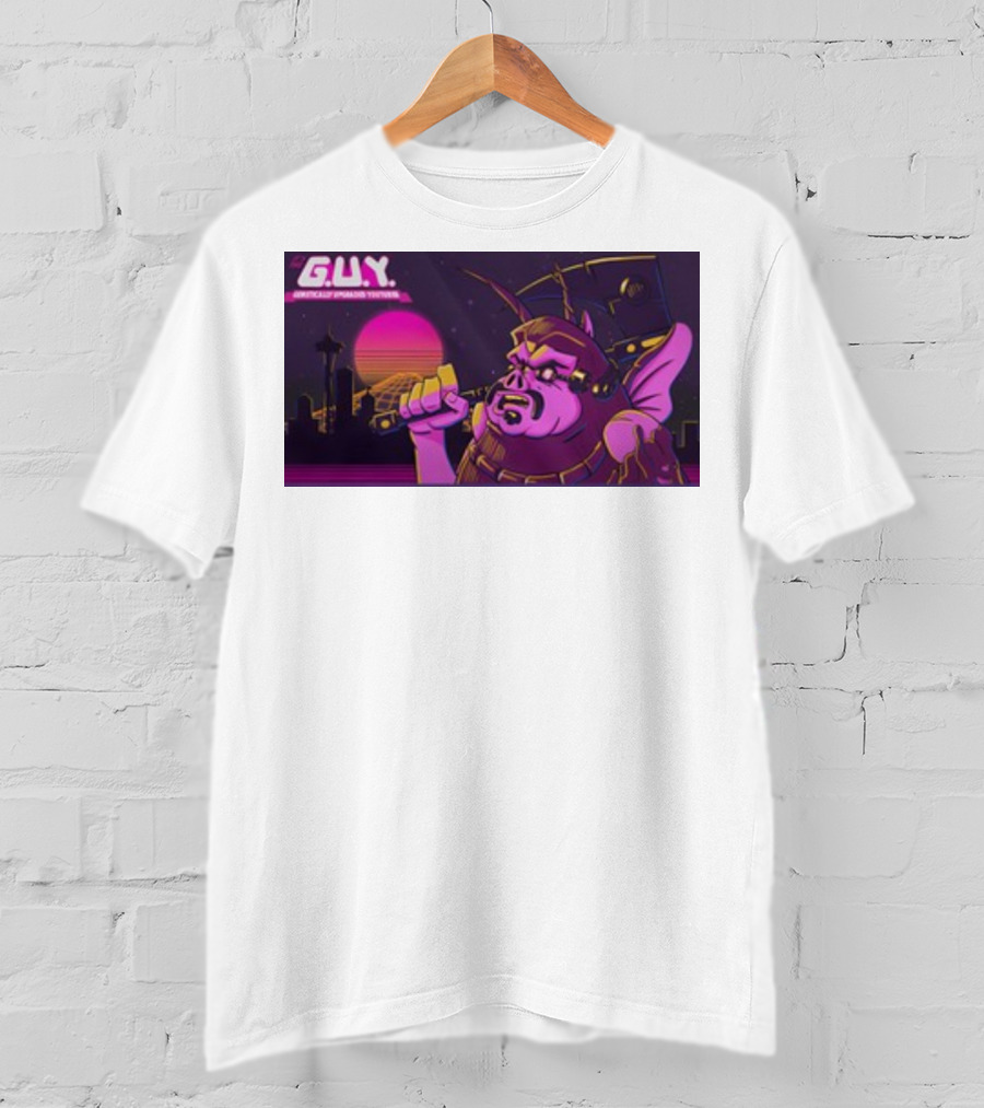 Gundamishere G.U.Y. Generically Upgraded New Retro Sci-Fi Neon T-Shirt