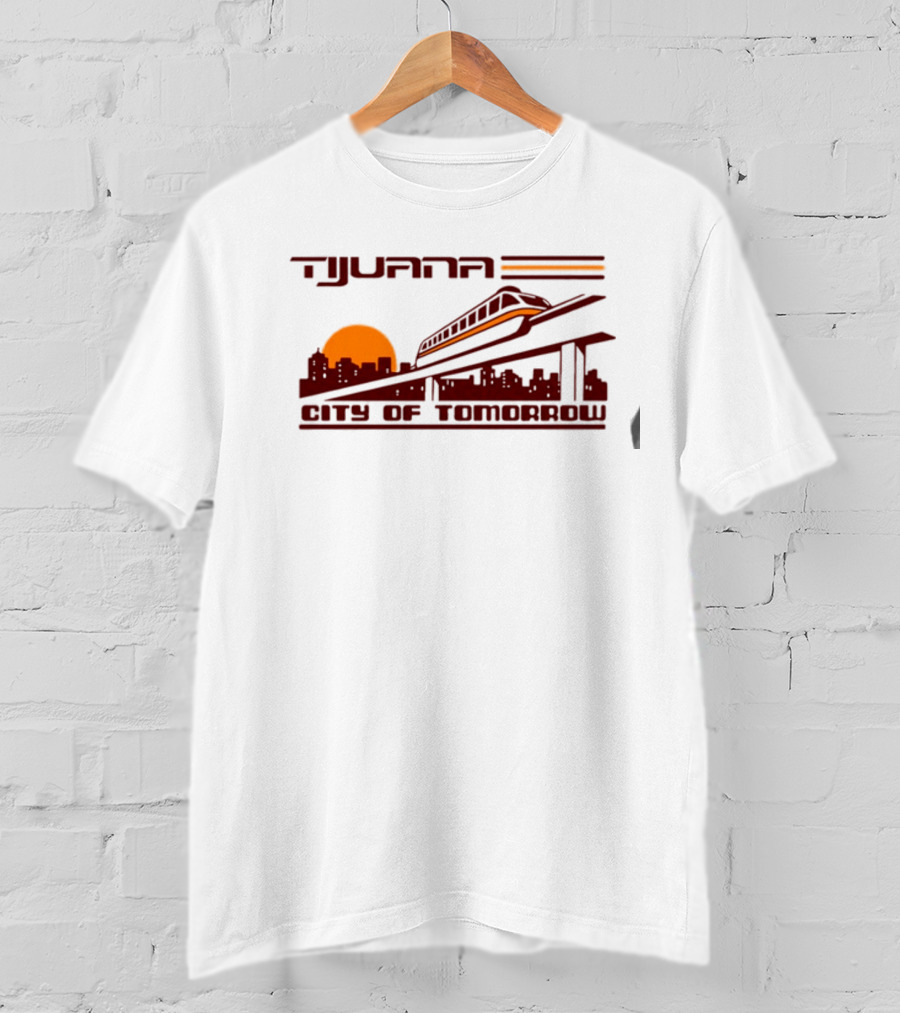Tijuana City Of Tomorrow Sunset Skyline Monorail T-Shirt