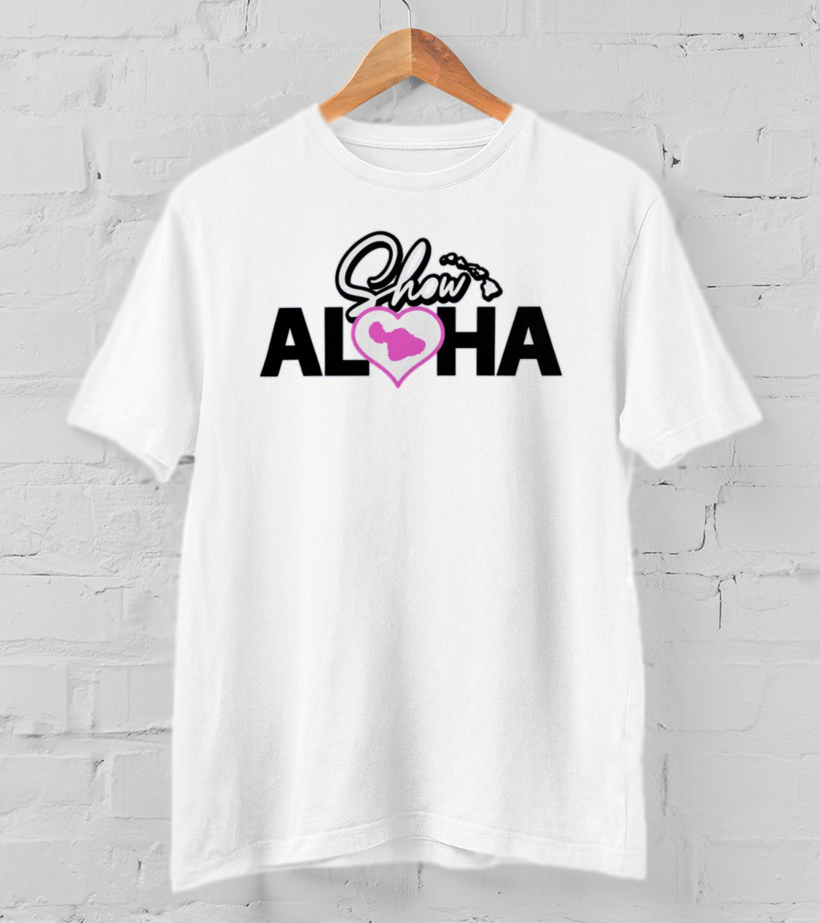Show Aloha Maui Island Heart Map T-Shirt