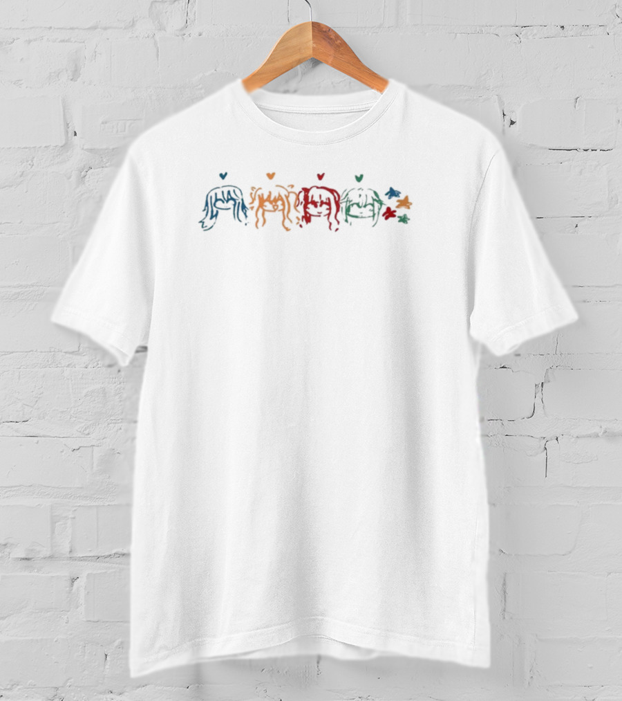 Eve Rwyeve Leo 4 Komas Smile Colorful Characters With Hearts And Stars T-Shirt