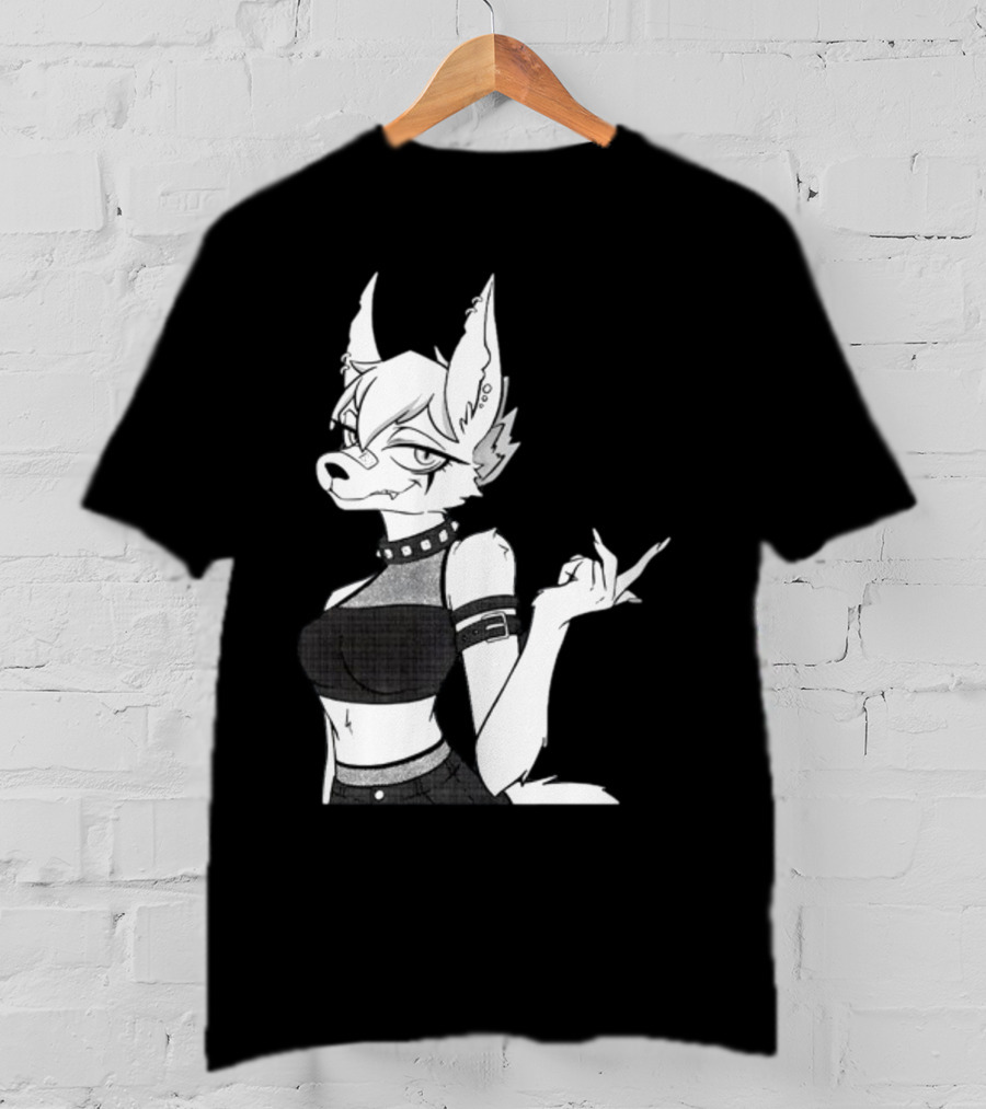 Punk Girl Jackal Attitude Aesthetic T-Shirt