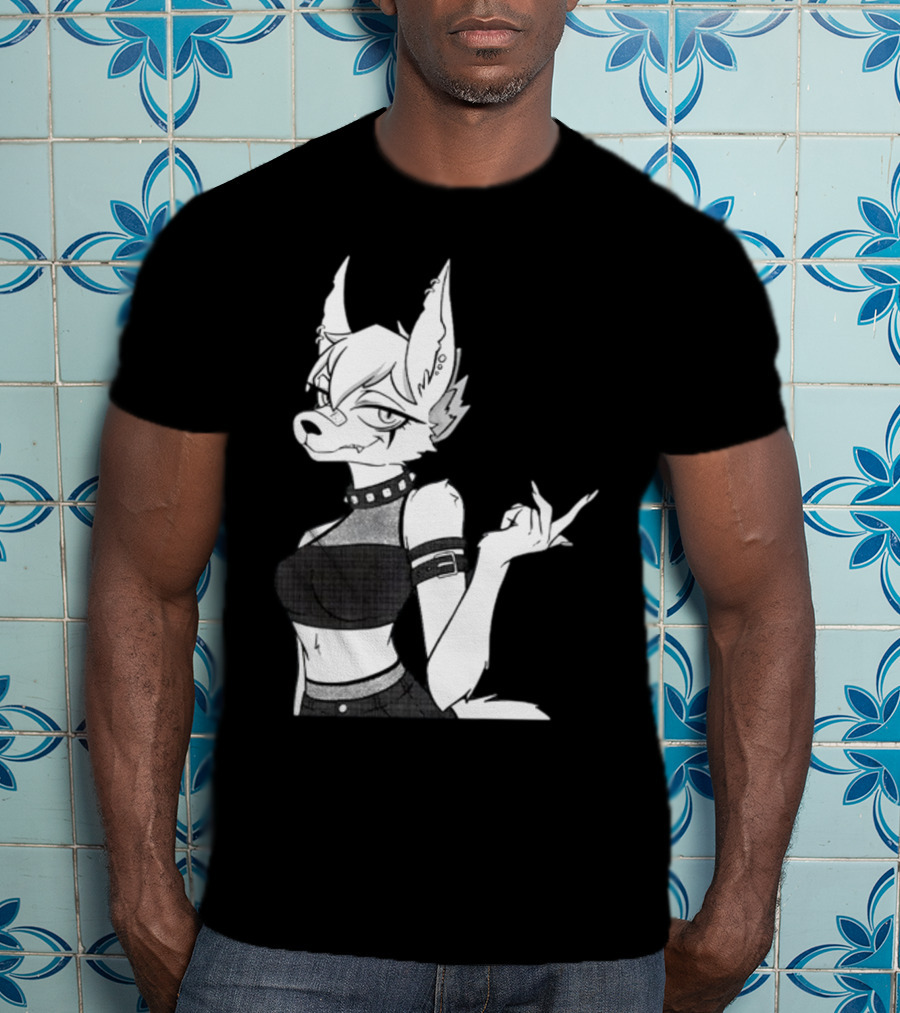 Punk Girl Jackal Attitude Aesthetic T-Shirt