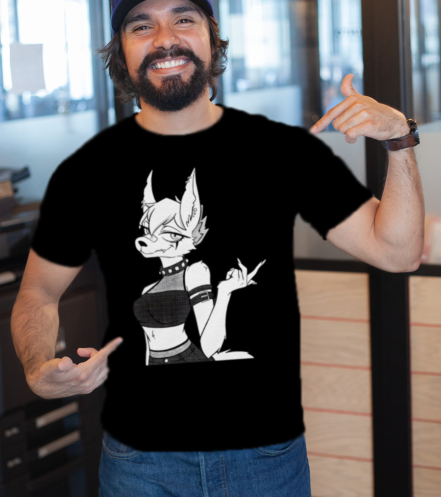 Punk Girl Jackal Attitude Aesthetic T-Shirt