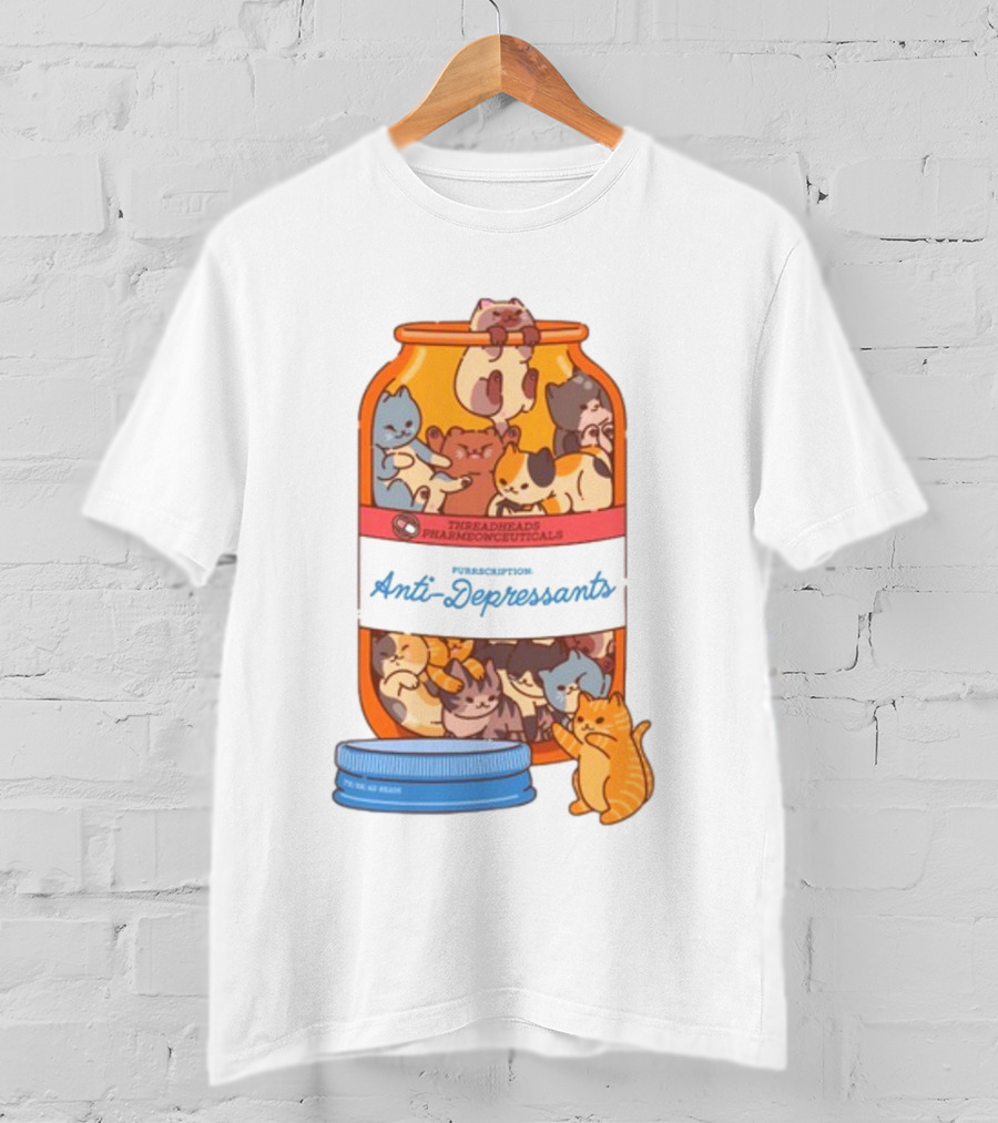 Threadhead Pharmacopeuticals Purrscription Anti-Depressants T-Shirt