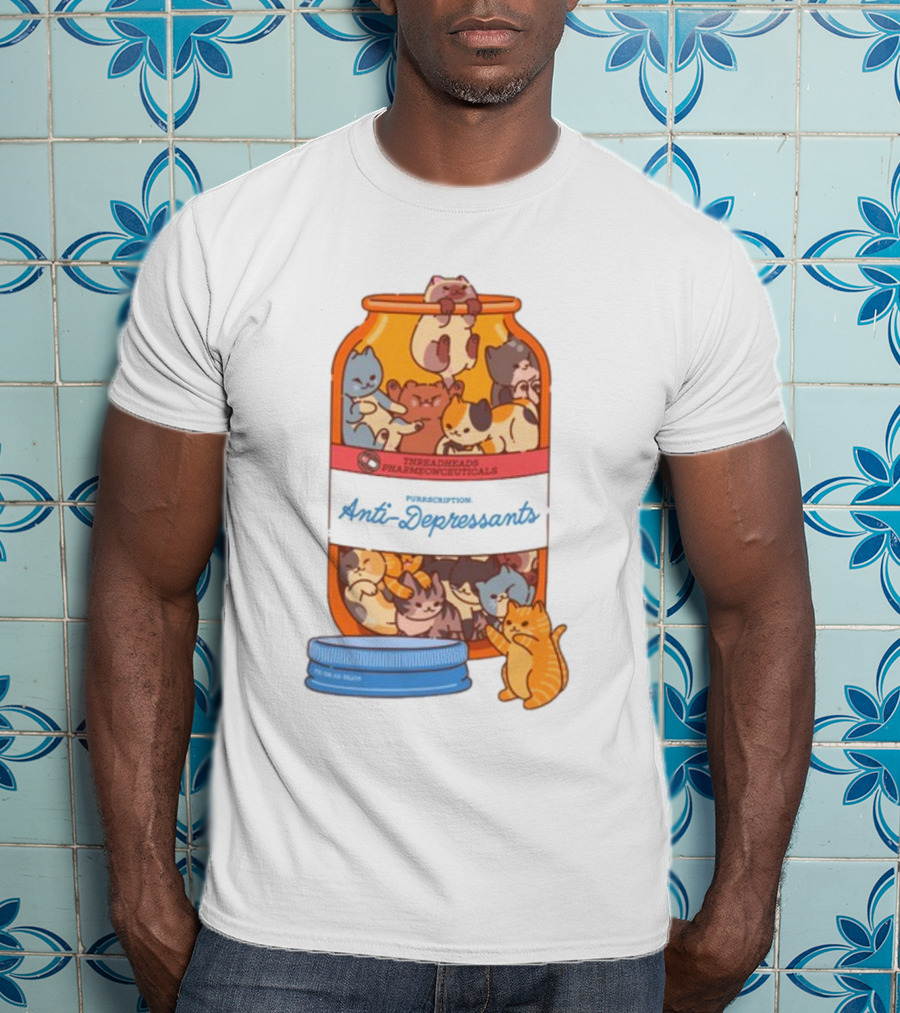 Threadhead Pharmacopeuticals Purrscription Anti-Depressants T-Shirt