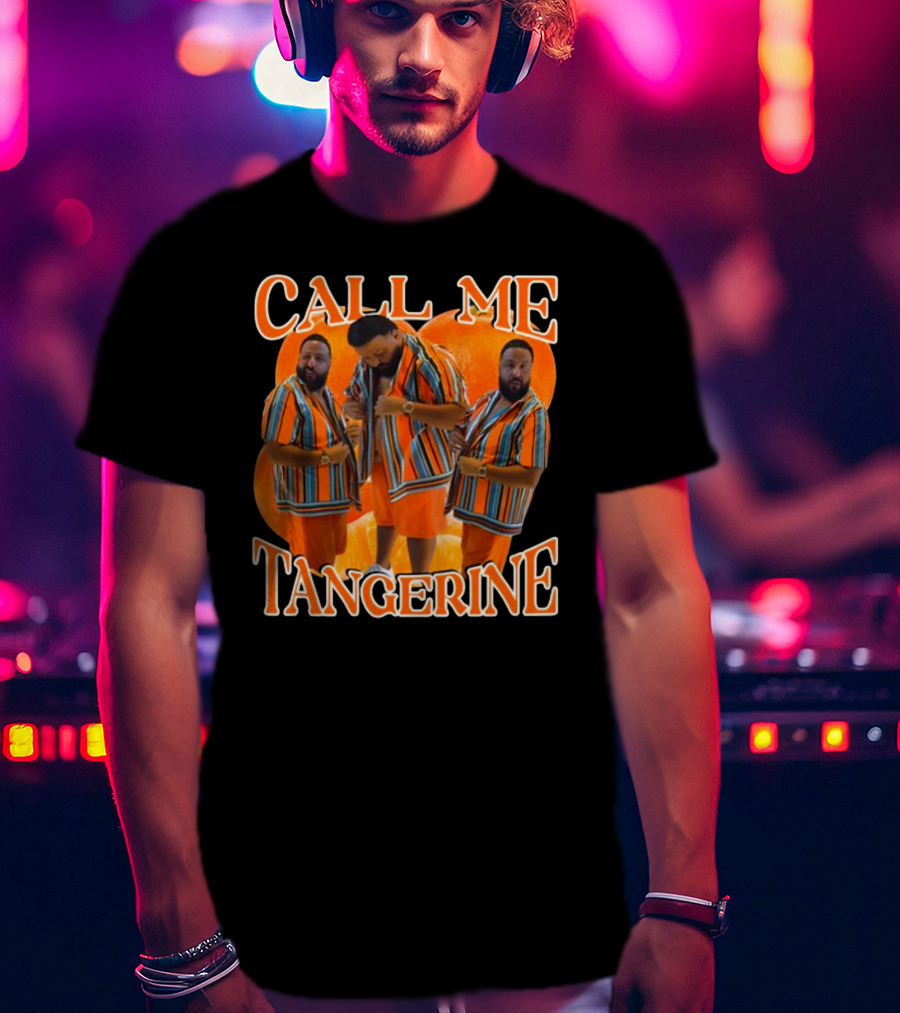Call ME Tangerine Dj Khaled Striped T-Shirt