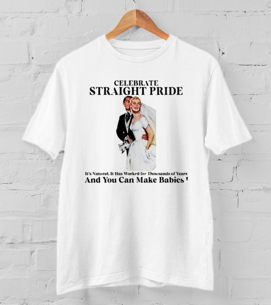 Celebrate Straight Pride It's Natural And You Can Make Babies T-Shirt