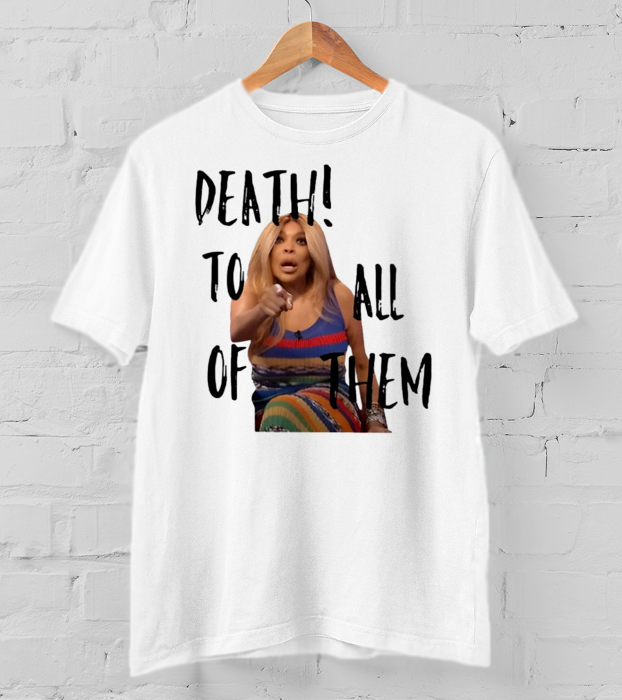 DEATH TO ALL OF THEM Pointing Woman In Colorful Dress T-Shirt