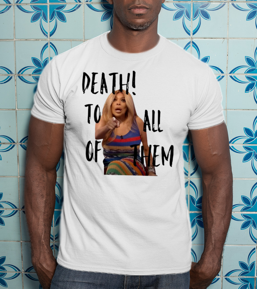 DEATH TO ALL OF THEM Pointing Woman In Colorful Dress T-Shirt