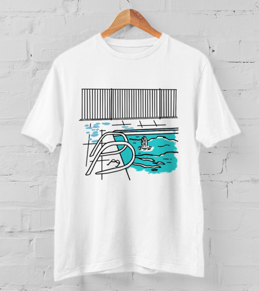 Drewmonson I'm Dead Pool Blue Water Hand Fence T-Shirt