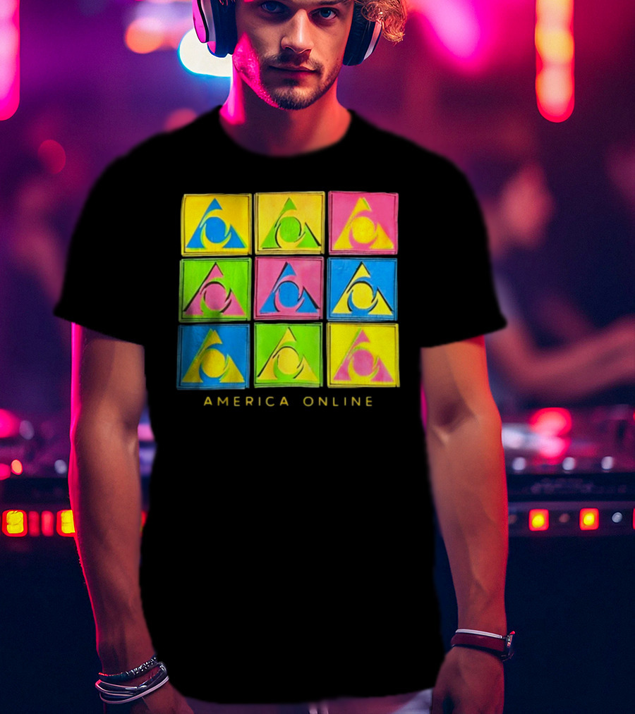 Pauly Holding AOL America Online Retro Logo Pop T-Shirt