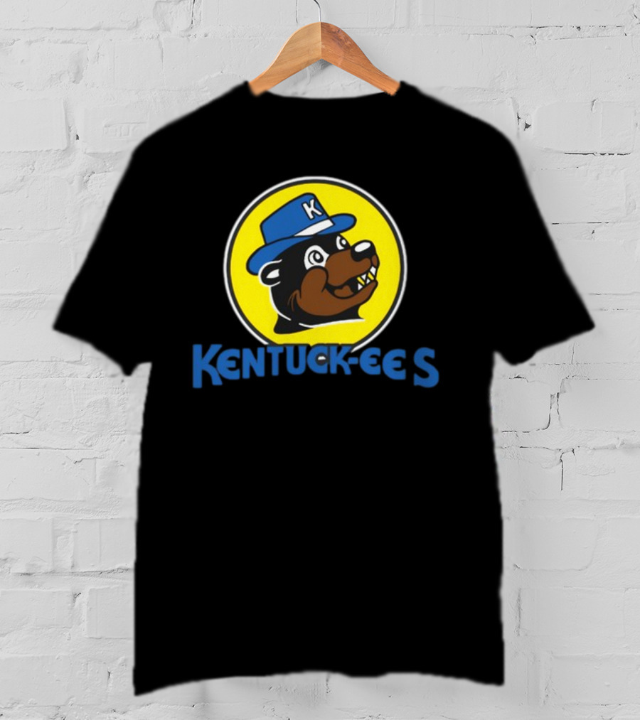 Kentuckee's Bear With Blue K Hat In Yellow Circle T-Shirt