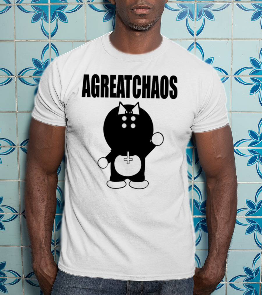 AGREATCHAOS Dark Figure With Bow And Cross T-Shirt