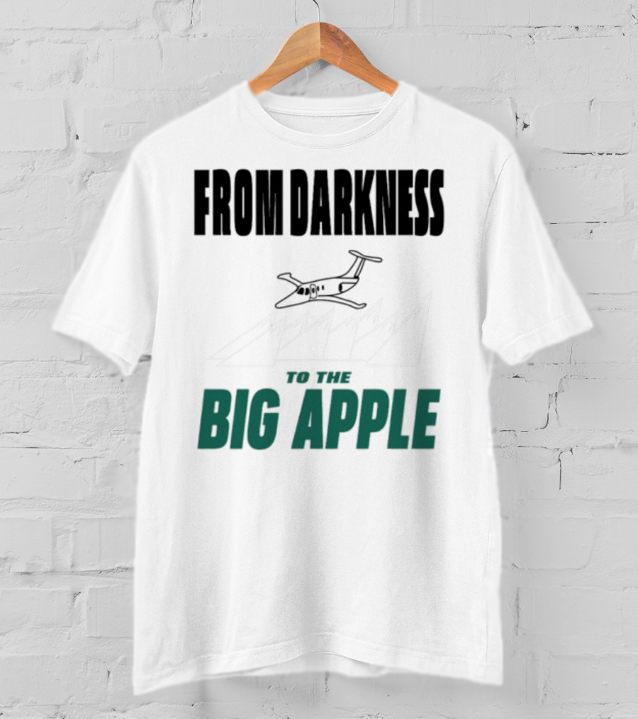 From Darkness To The Big Apple With Mountain And Plane T-Shirt