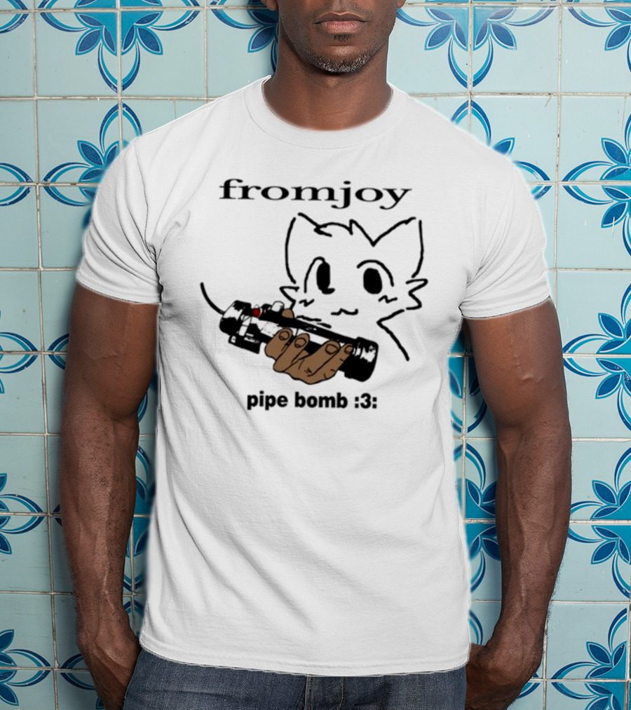 Fromjoy Pipe Bomb :3 Cat Drawing Hand Holding Bomb T-Shirt