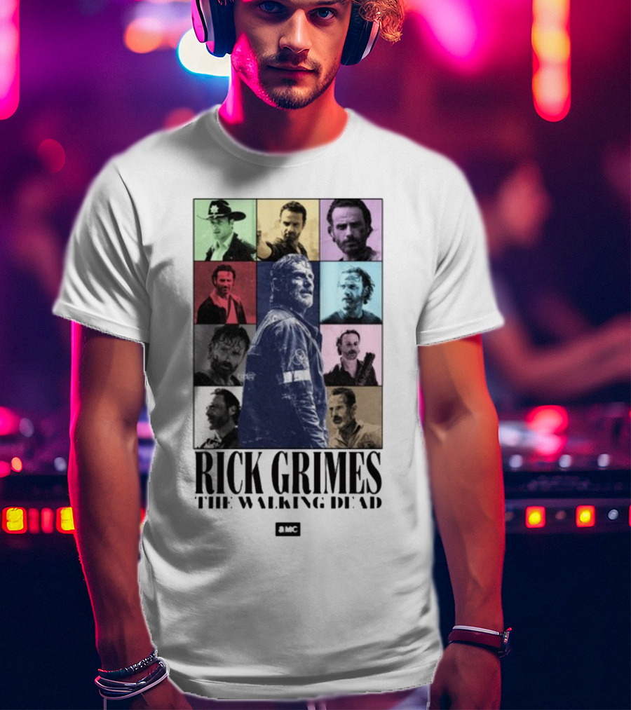 Rick Grimes The Walking Dead AMC Character Collage T-Shirt