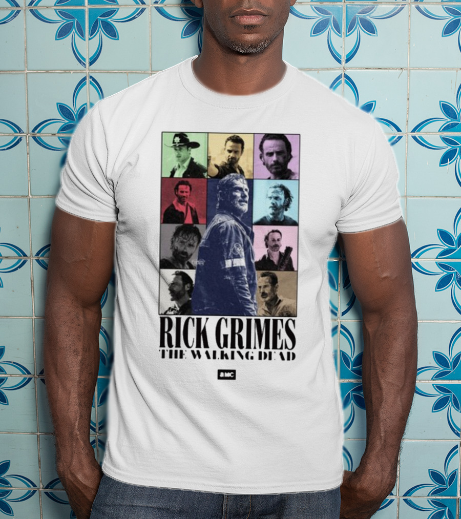 Rick Grimes The Walking Dead AMC Character Collage T-Shirt