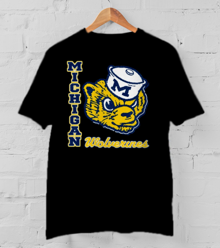 Michigan Wolverines Vintage Sailor Bear Logo '47 Phase Out Throwback Franklin T-Shirt