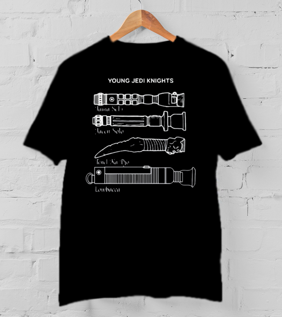 Young Jedi Knights Tenel Ka Jacen Jaina Lowbacca Sabers T-Shirt