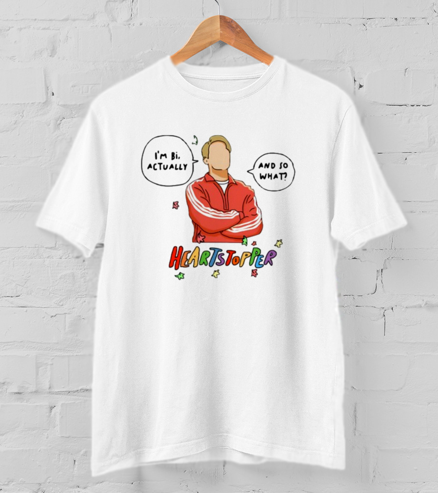 Heartstopper I'm Bi Actually And So What Nick And Charlie T-Shirt