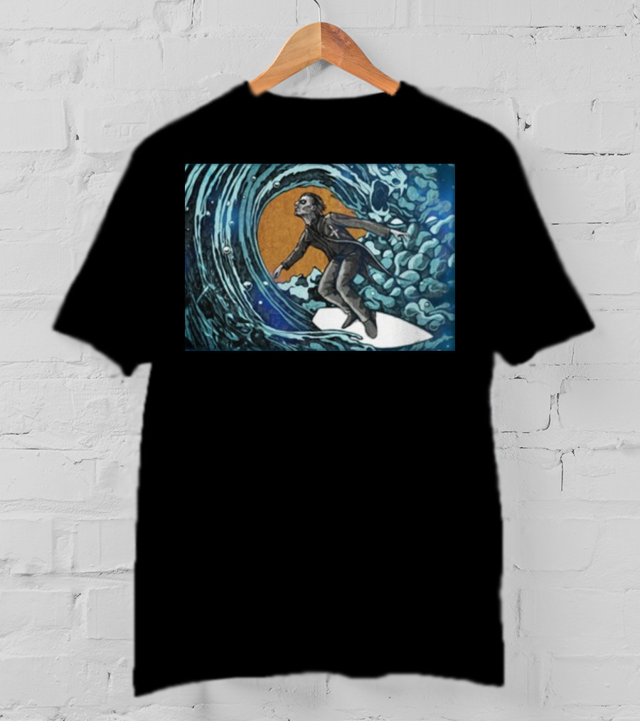 Michael Myers Surfing Massive Wave Halloween T-Shirt