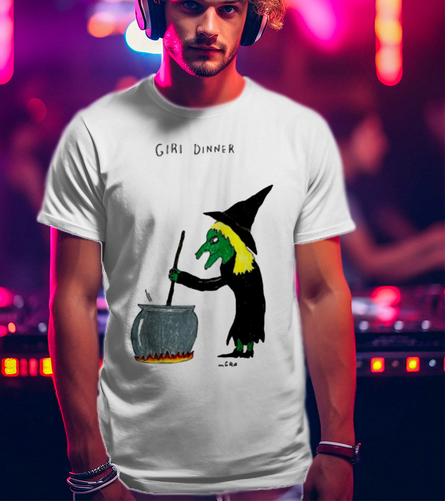 Matt Gray Girl Dinner Witch Cauldron Brewing T-Shirt