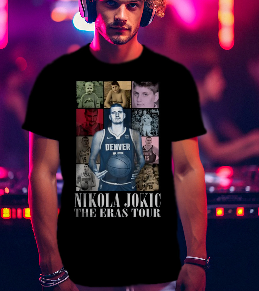 Nikola Jokic Denver Basketball Evolution Through The Eras Tour T-Shirt