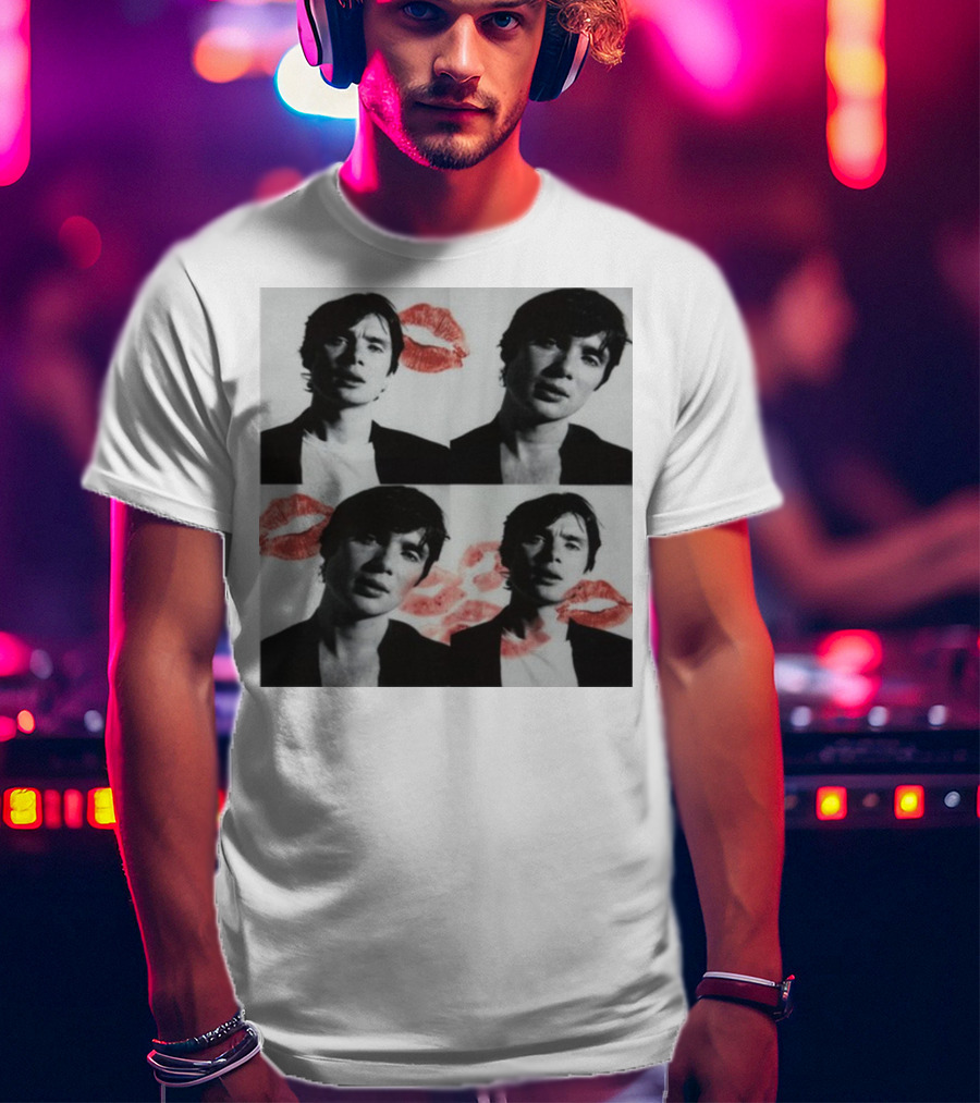 Mustardyardpress Cillian Photobooth Kiss Prints T-Shirt