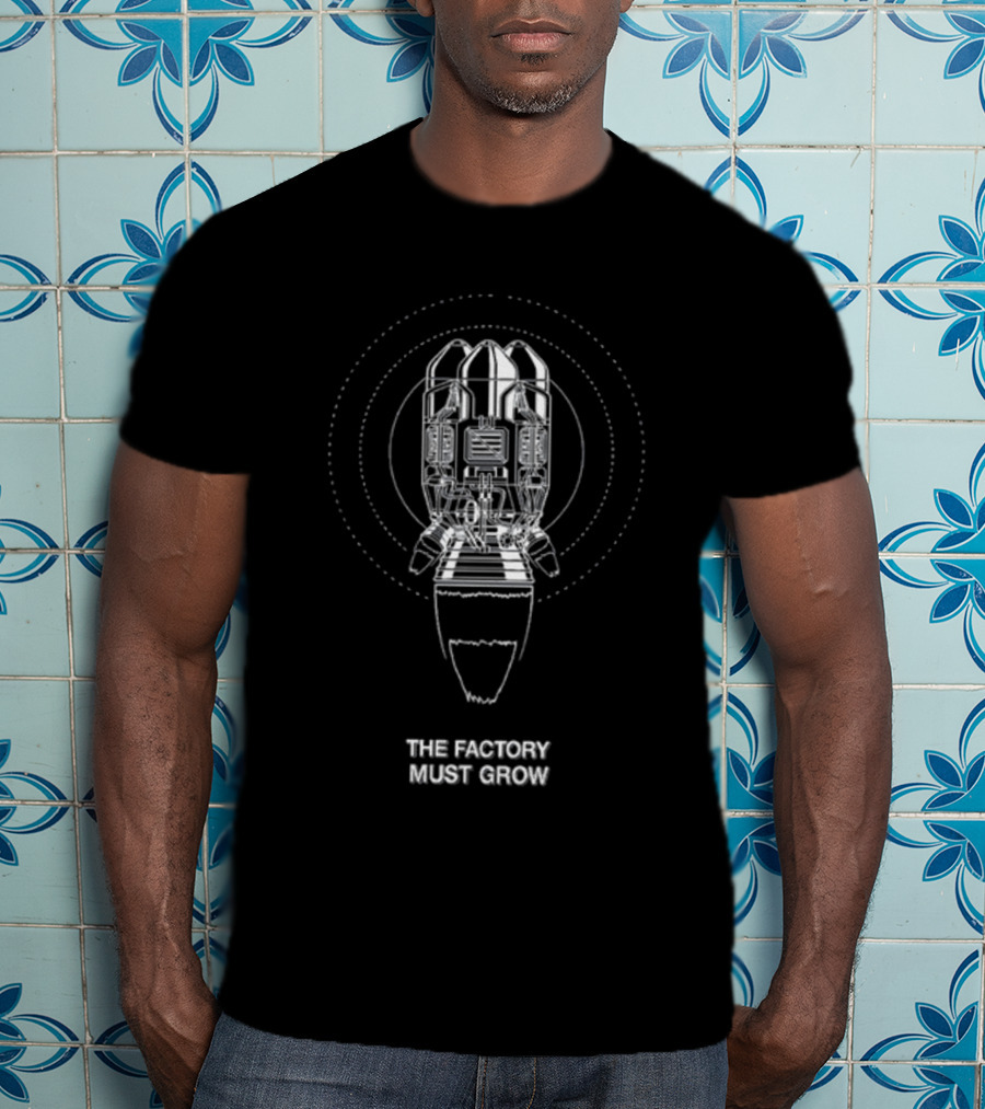Factoriohno The Factory Must Grow Rocket Blueprint Circle T-Shirt