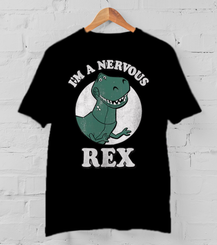 I'm A Nervous Rex Dinosaur Illustrated T-Rex T-Shirt