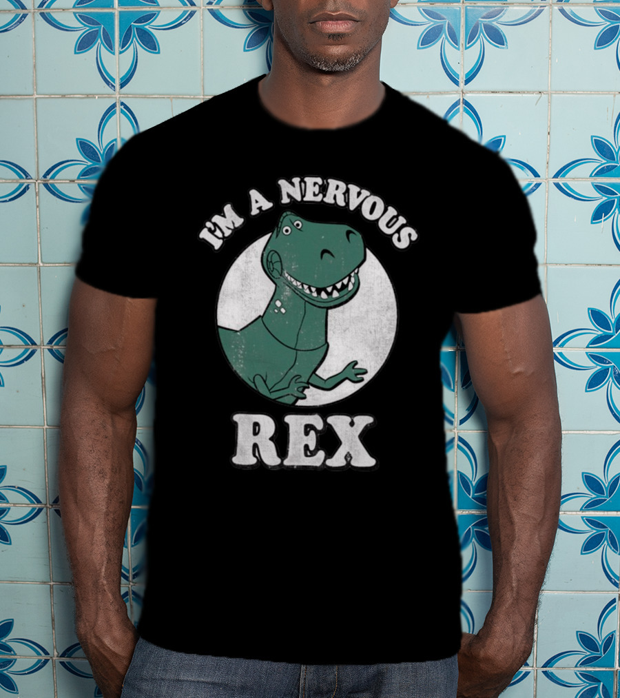 I'm A Nervous Rex Dinosaur Illustrated T-Rex T-Shirt