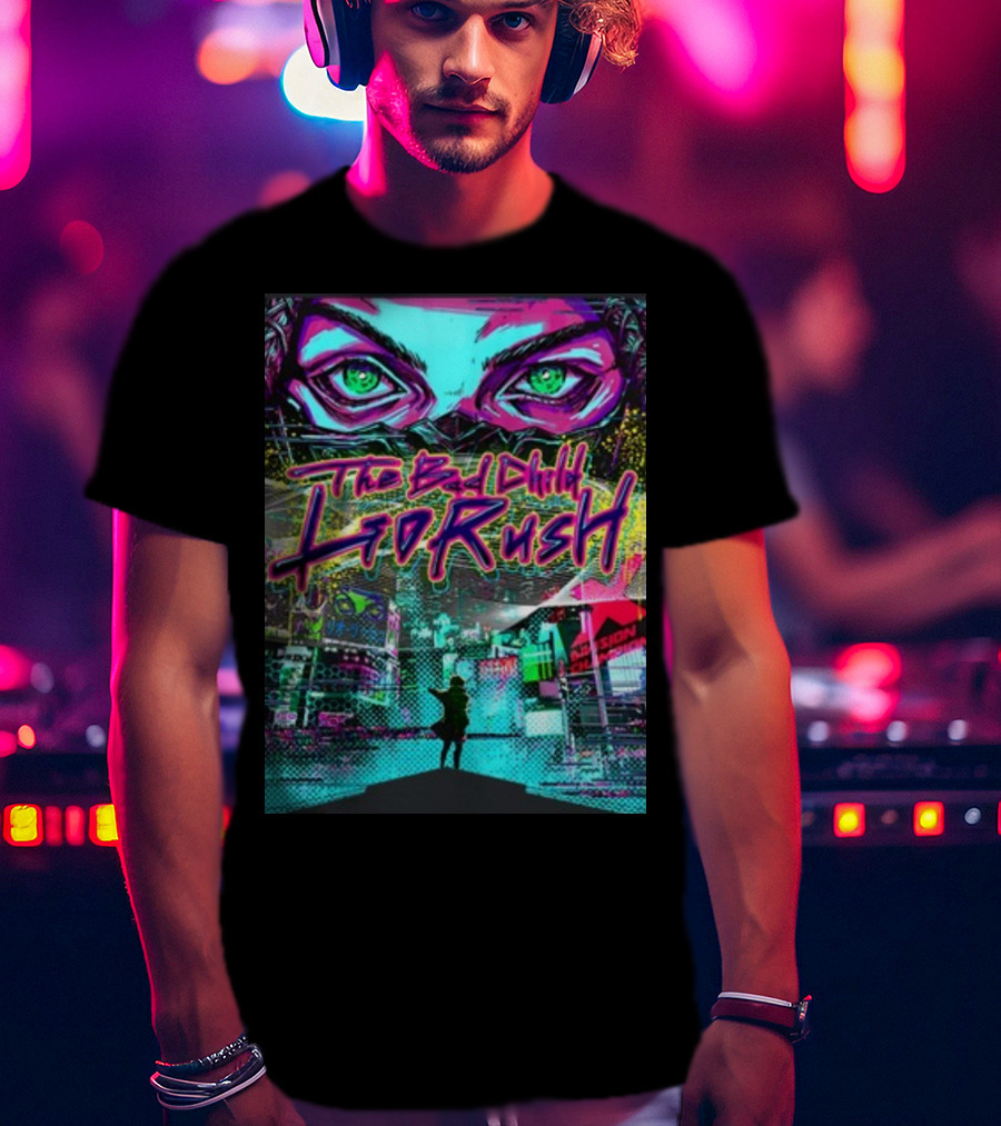 The Bad Child Lio Rush Cyber Punk Tokyo Neon Streetscape T-Shirt