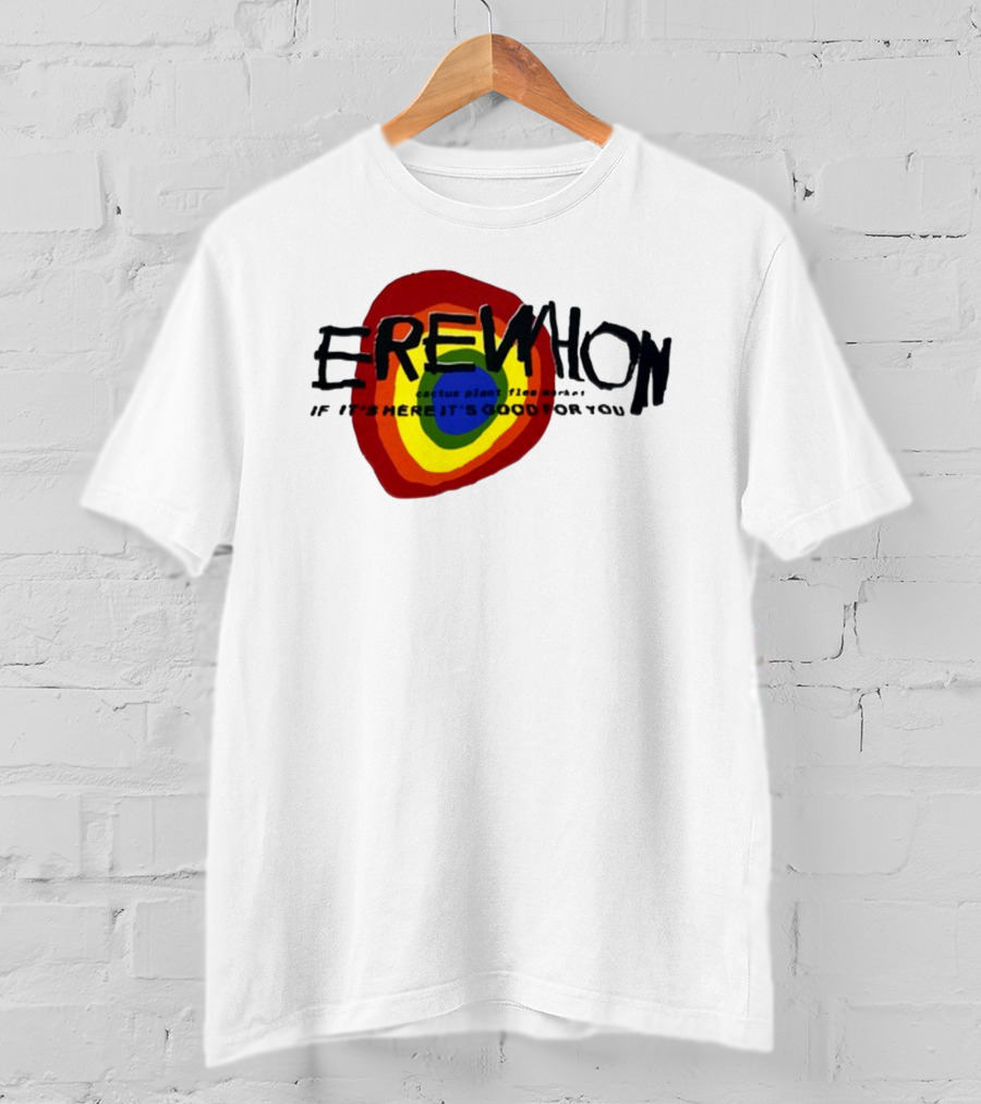 Erewhon Cactus Plant Flea Market If It's Here It's Good For You Rainbow Circle T-Shirt