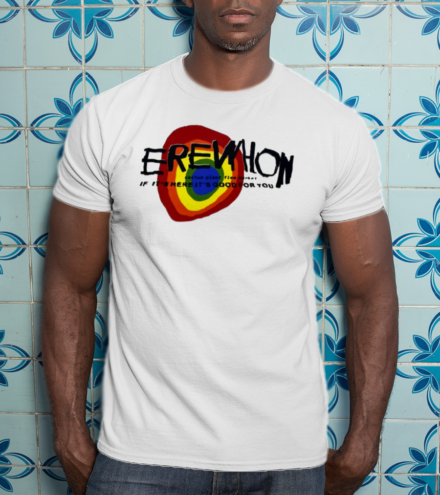 Erewhon Cactus Plant Flea Market If It's Here It's Good For You Rainbow Circle T-Shirt