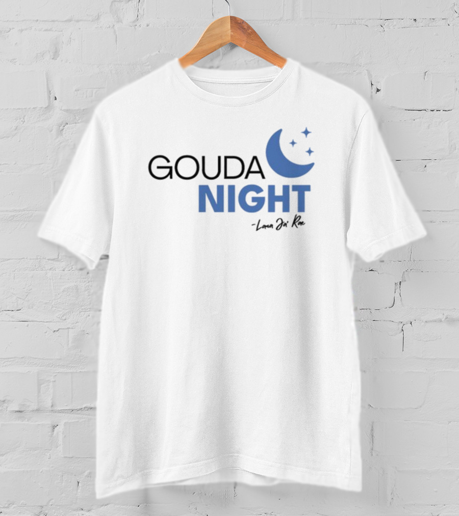 Gouda Night Crescent Moon And Stars - Lana Ja'rae T-Shirt