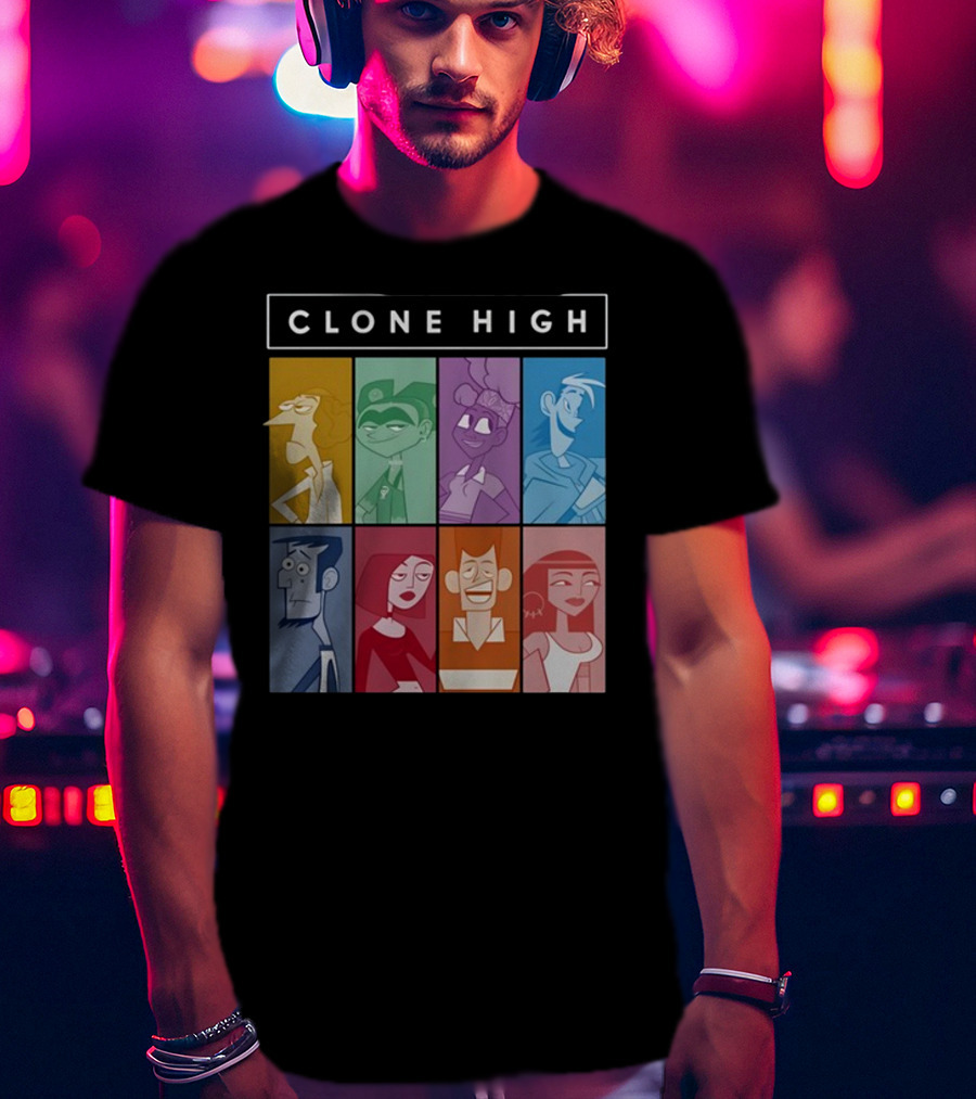 Clone High Character Blocks Cast Montage T-Shirt