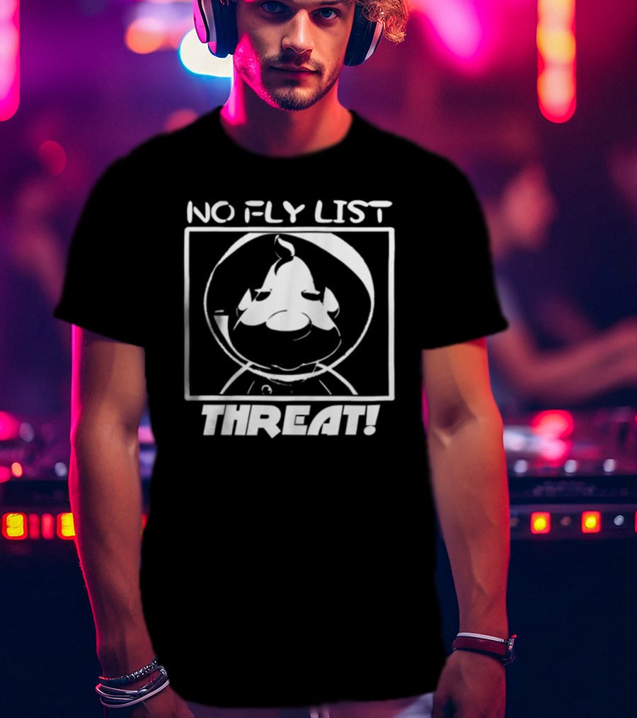 Paper Box House No Fly List Threat Cartoon Character T-Shirt