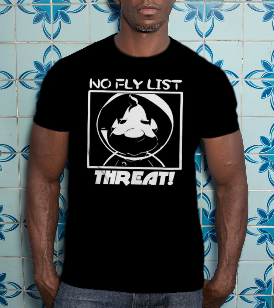 Paper Box House No Fly List Threat Cartoon Character T-Shirt