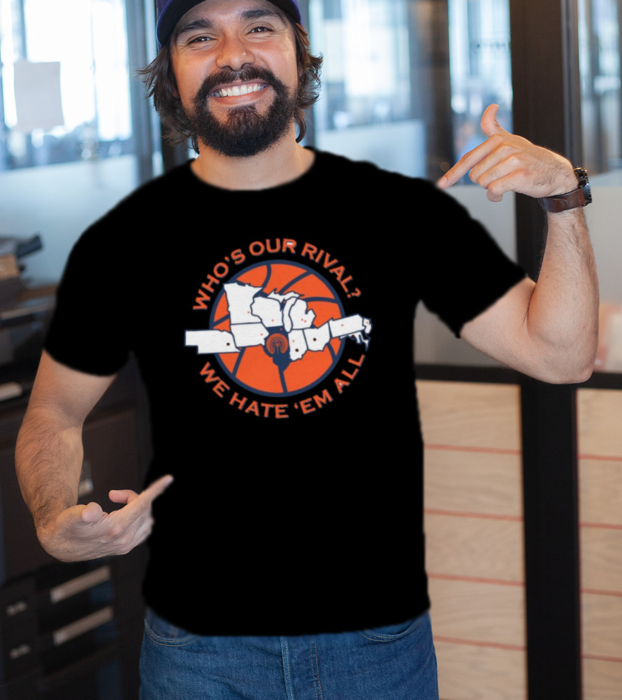 Illinois Basketball Who's Our Rival We Hate 'Em All Map T-Shirt