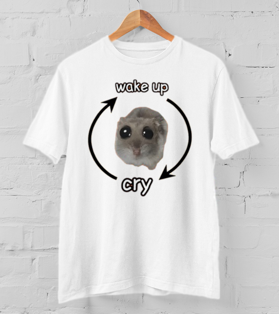 Wake Up Cry Cute Rodent Humor Cringeytees Cycle T-Shirt