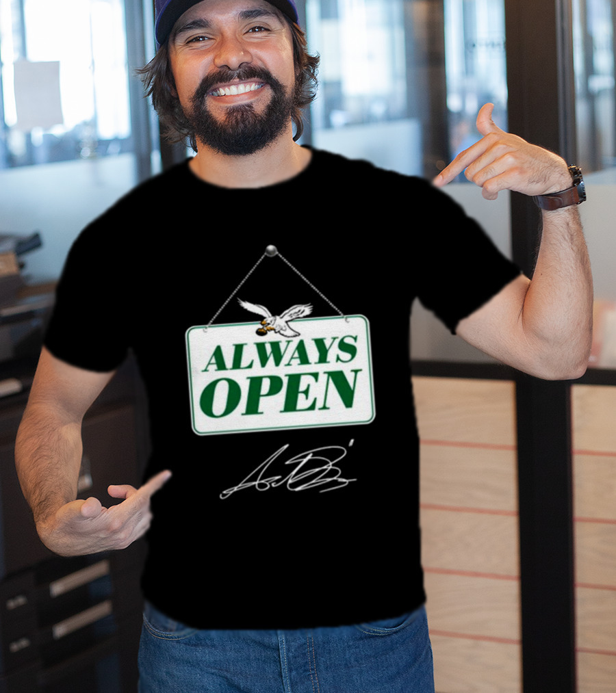 Always Open Eagles Catching Football Sign T-Shirt
