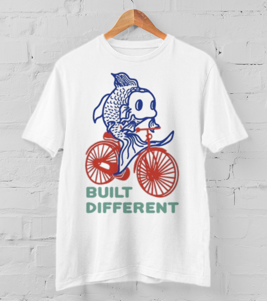 Built Different Koi Bold Red Bicycle Blue Fish T-Shirt