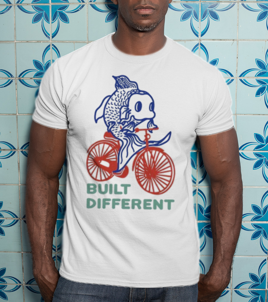 Built Different Koi Bold Red Bicycle Blue Fish T-Shirt