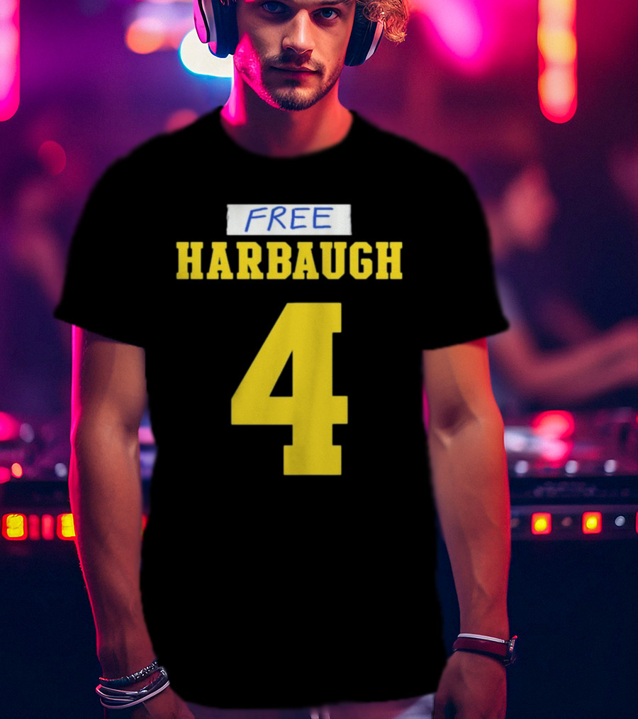 Free Harbaugh 4 J.J. McCarthy Michigan T-Shirt