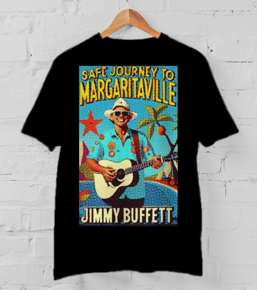 Safe Journey To Margaritaville Jimmy Buffett Tropical Guitar Fun T-Shirt