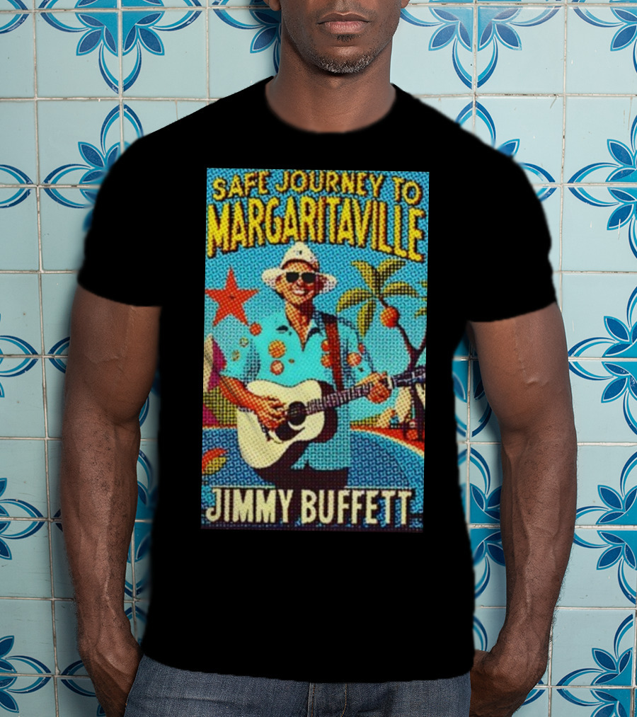 Safe Journey To Margaritaville Jimmy Buffett Tropical Guitar Fun T-Shirt