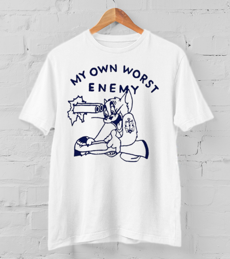 Lit My Own Worst Enemy Tom With Gun T-Shirt