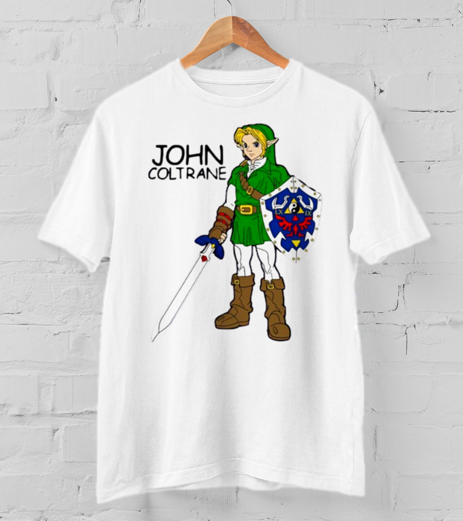 JOHN COLTRANE Lxix Apparel Zelda Inspired Character With Sword And Shield T-Shirt